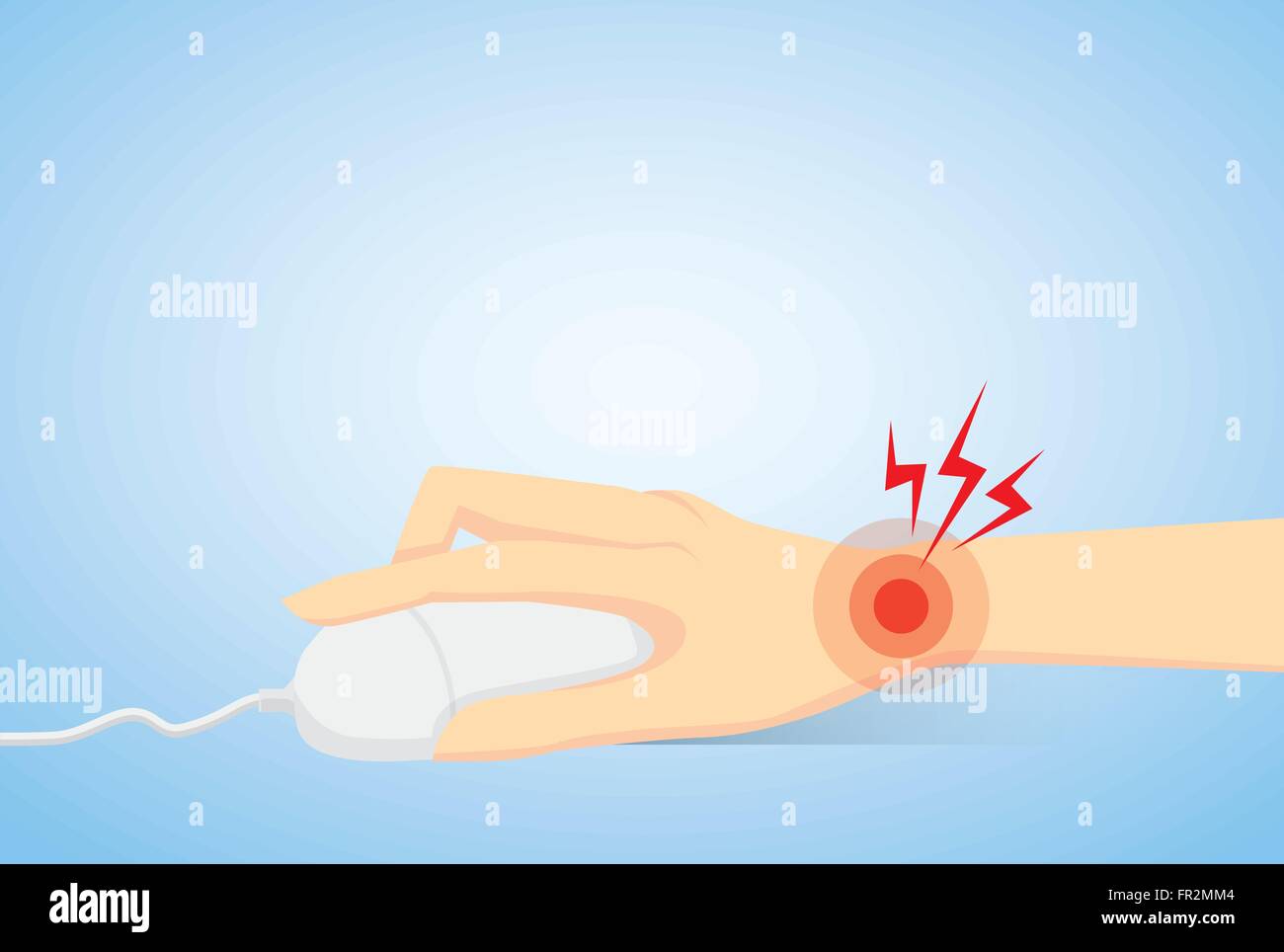 Hand Schmerzen von der Arbeit Stock Vektor