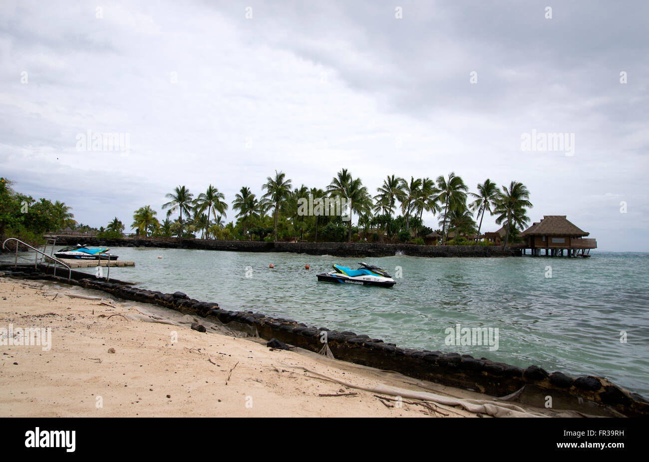 Ferienanlage in Papeete, Tahiti, eine Insel in Französisch-Polynesien im Süd-Pazifik. Stockfoto