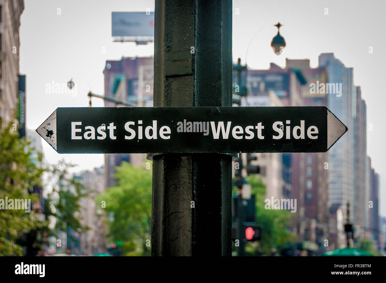 East Side West Side Zeichen, New York City, USA Stockfotografie - Alamy