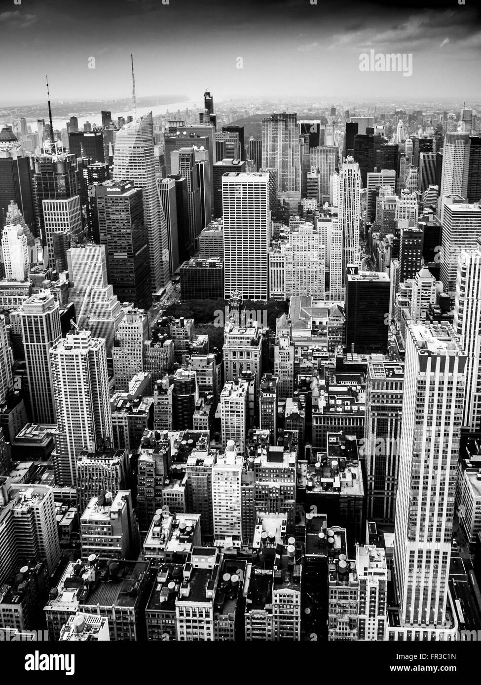 Blick in Richtung Upper Manhattan vom Empire State Building, New York City, USA. Stockfoto