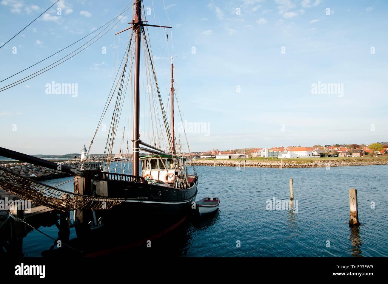 Holzschiff - Ebeltoft - Dänemark Stockfoto