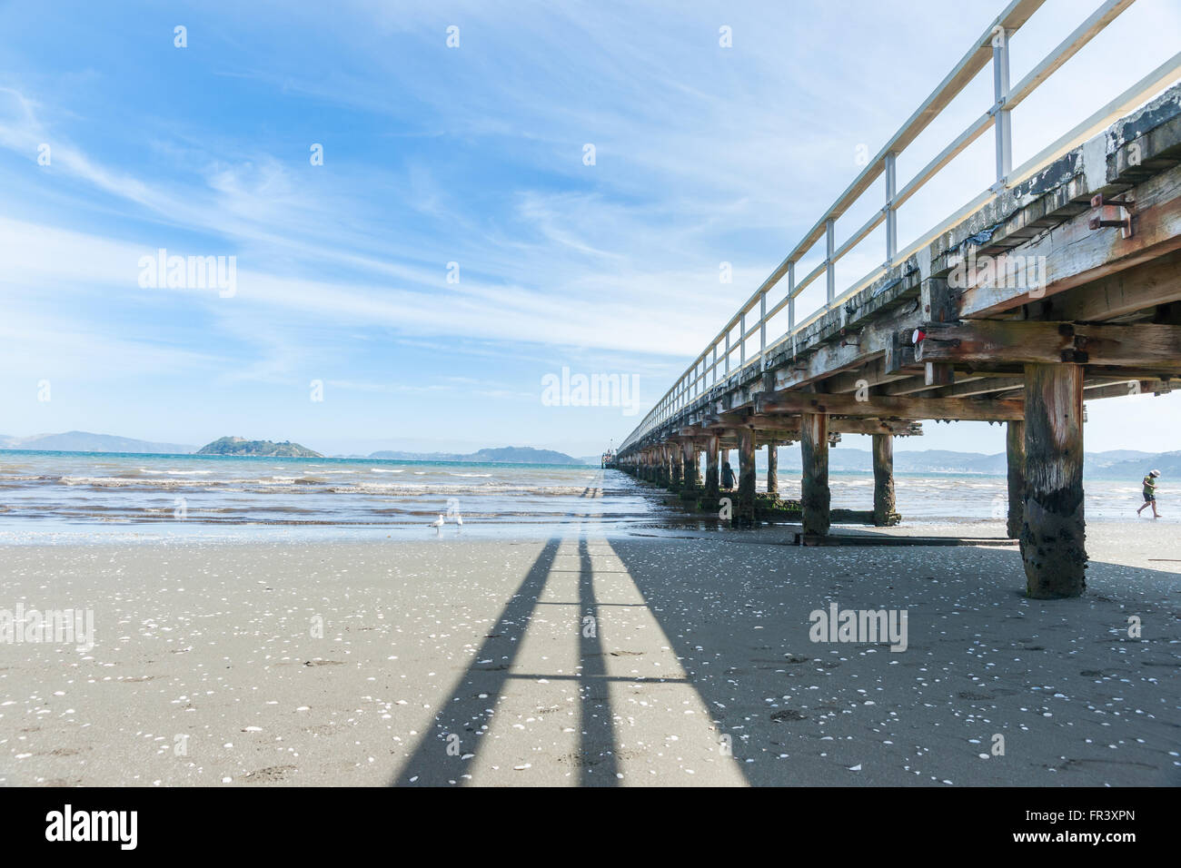 Petone wharf und Strand Wellington New Zealand Stockfoto