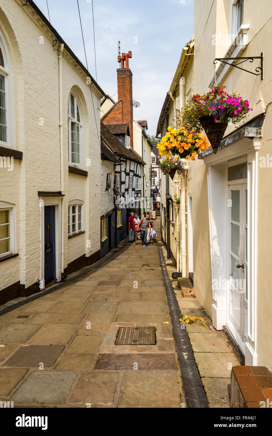 Die schmalen Schlossterrasse, Bridgnorth, Shropshire, England, UK Stockfoto