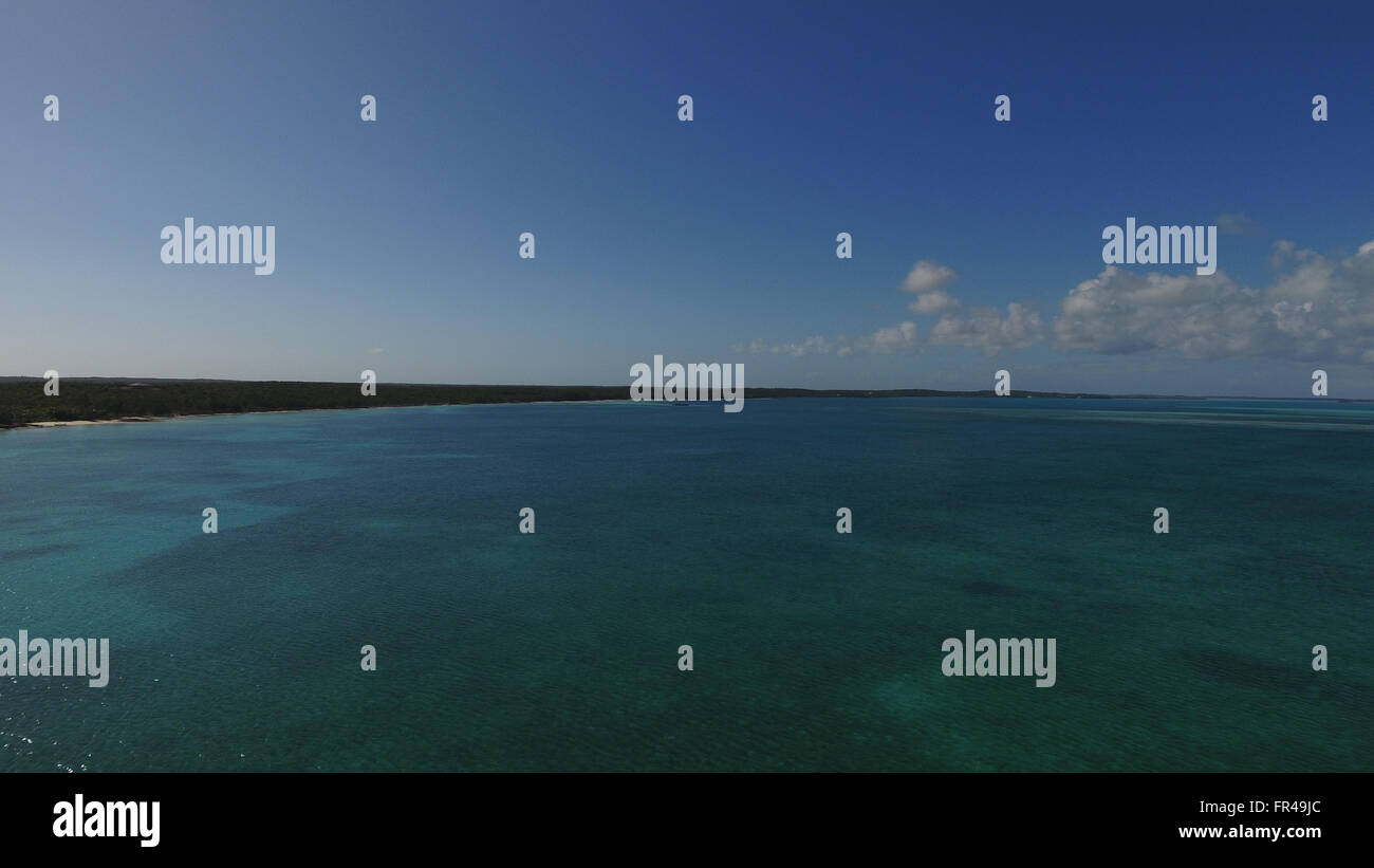 Drohne Bild des Ozeans auf den Bahamas Stockfoto