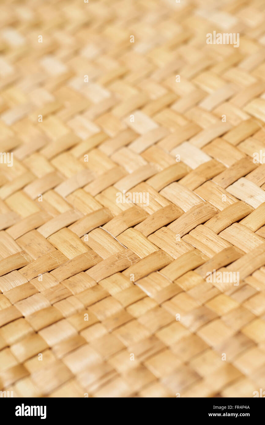 Traditionelle Flachs weben aus Neuseeland, Detail einer geflochtenen Matte. Stockfoto