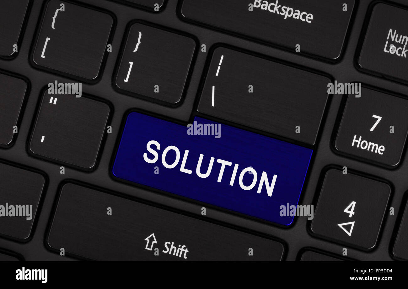 Nahaufnahme von Lösung Laptop-Tastatur-Taste Stockfoto
