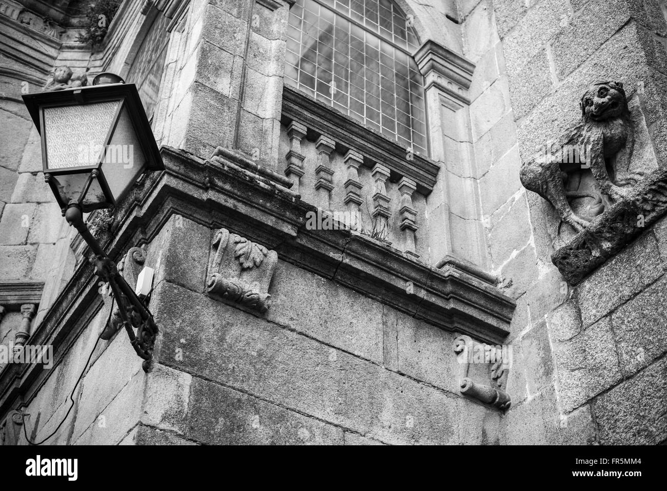 Fassade-Das Praterías, Kathedrale, Plaza Das Praterías. Santiago De Compostela. Stockfoto