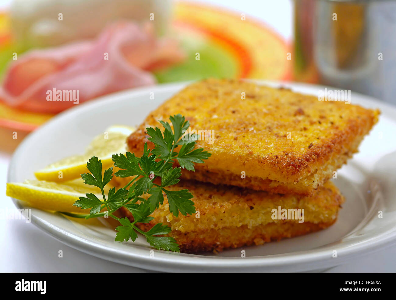 Mozzarella in carrozza Stockfoto