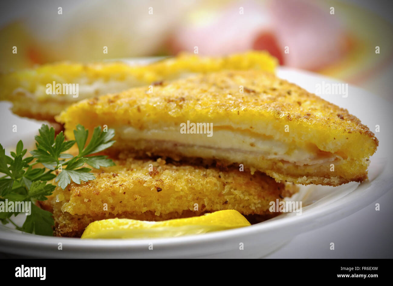 Mozzarella in carrozza Stockfoto