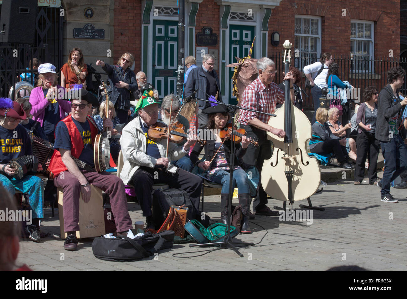 Die alten Sieg-Folk-Band auf dem Stockport Folk Festival März 2015 Stockfoto