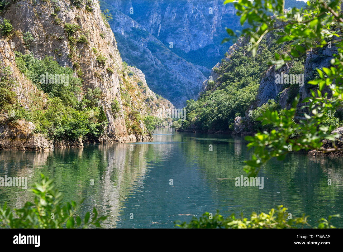 Republik Mazedonien, Saraj, die See und Canyon Matka, angetrieben vom Fluss Treska Stockfoto