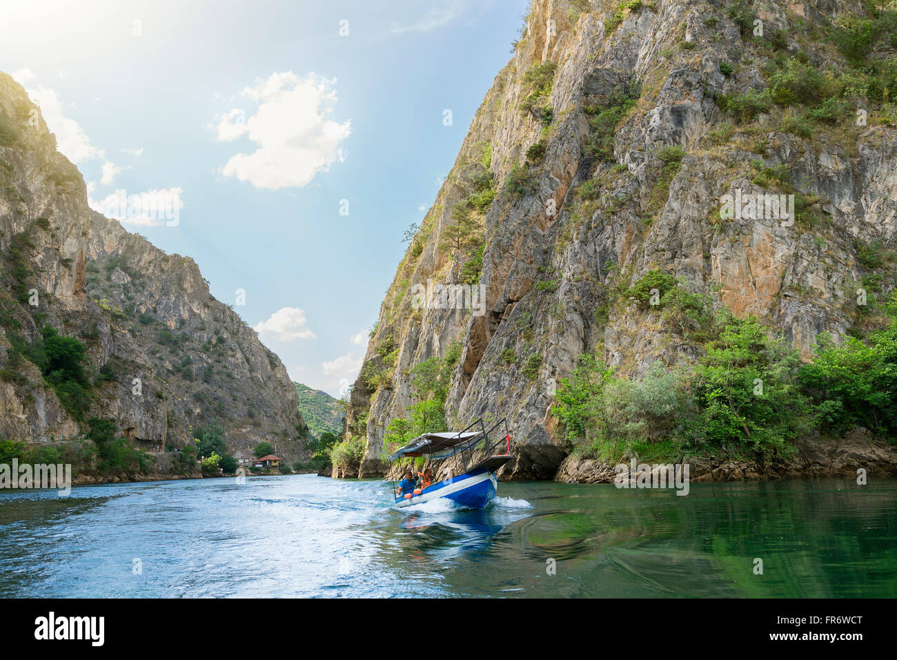 Republik Mazedonien, Saraj, die See und Canyon Matka, angetrieben vom Fluss Treska Stockfoto