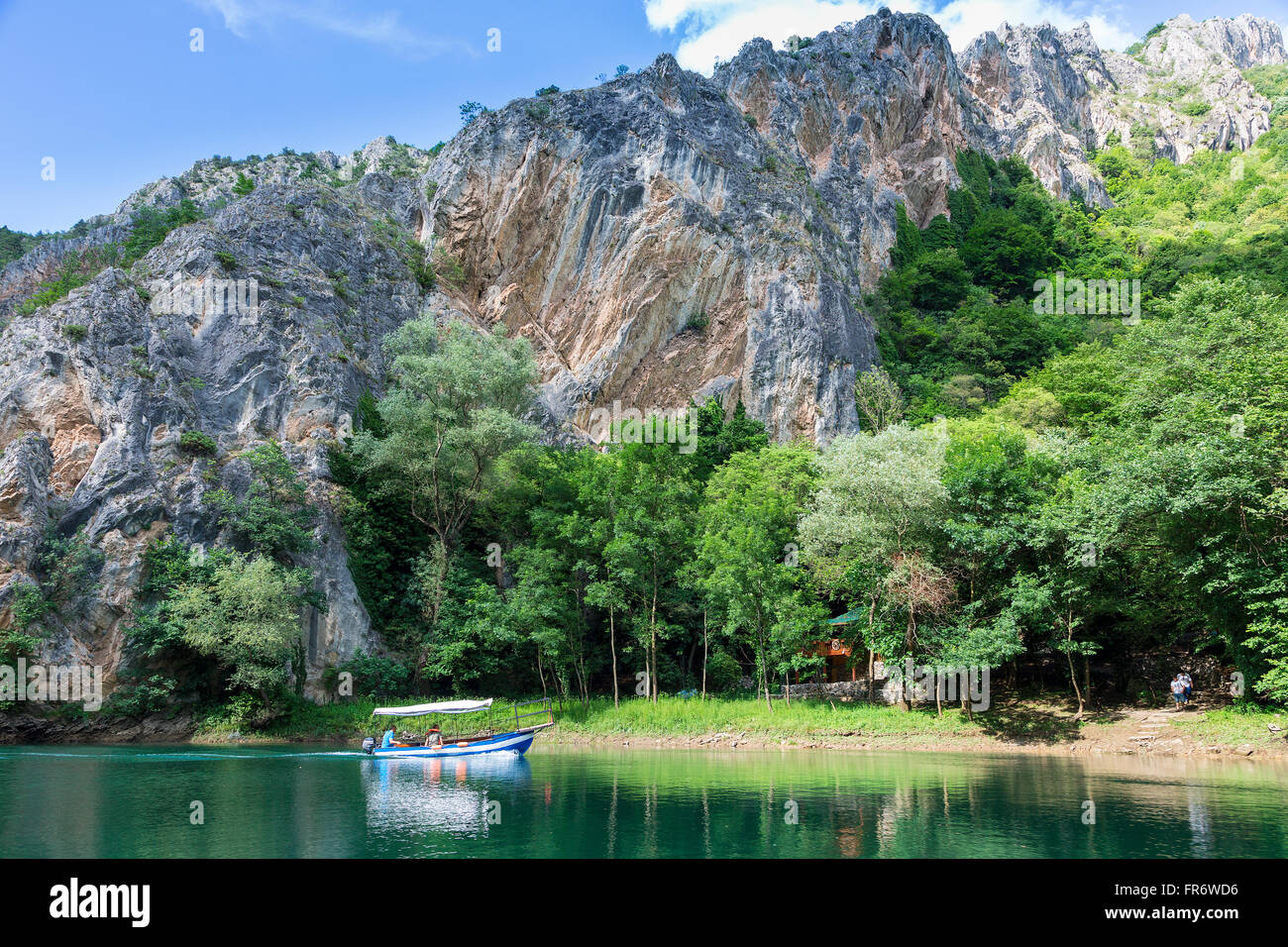 Republik Mazedonien, Saraj, die See und Canyon Matka, angetrieben vom Fluss Treska Stockfoto