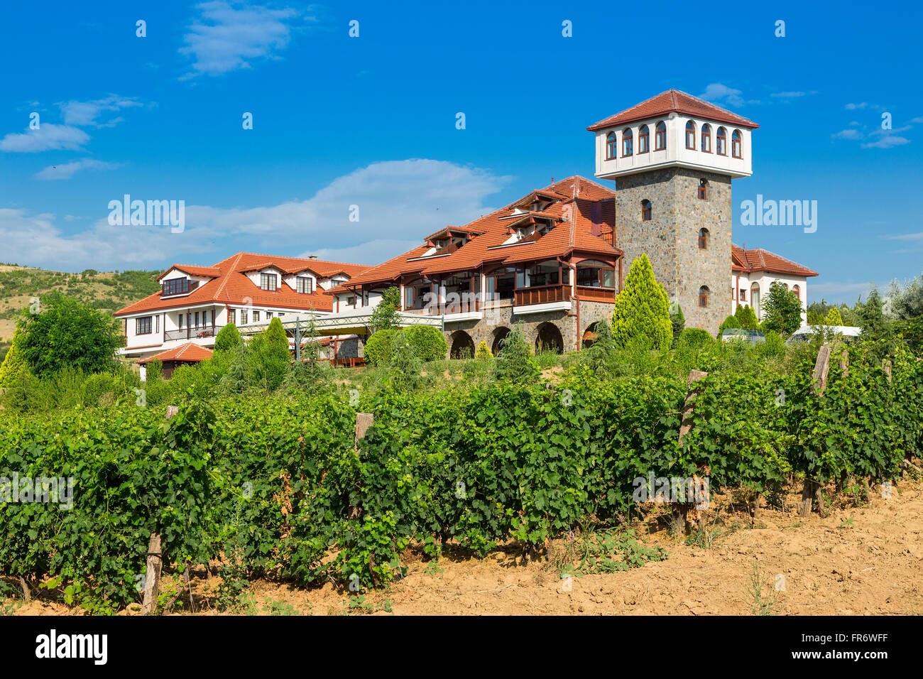 Republik Mazedonien, Weinregion Demir Kapija, Popova Kula-Weingut Stockfoto