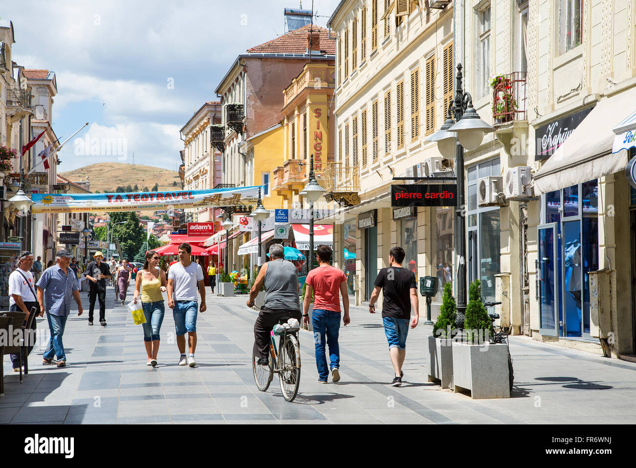 Republik Mazedonien, Bitola, Chirok Sokak Fußgängerzone im Zentrum Stadt Stockfoto
