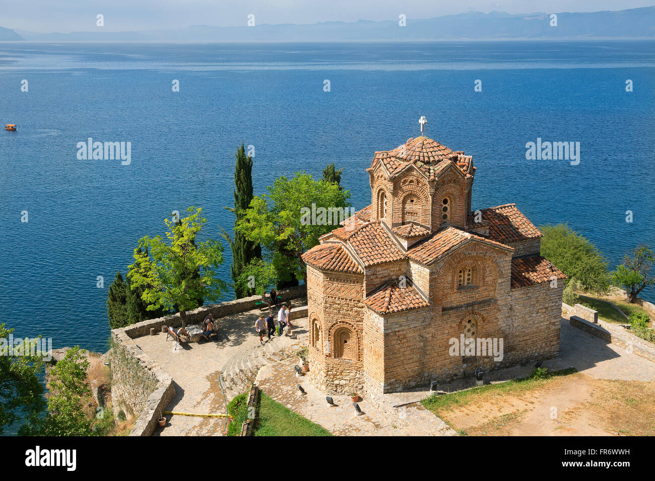 Republik Mazedonien, Ohrid-See, der Kirche des Hl. Johannes von Kaneo byzantinischen Stil des XIII Jahrhunderts Stockfoto