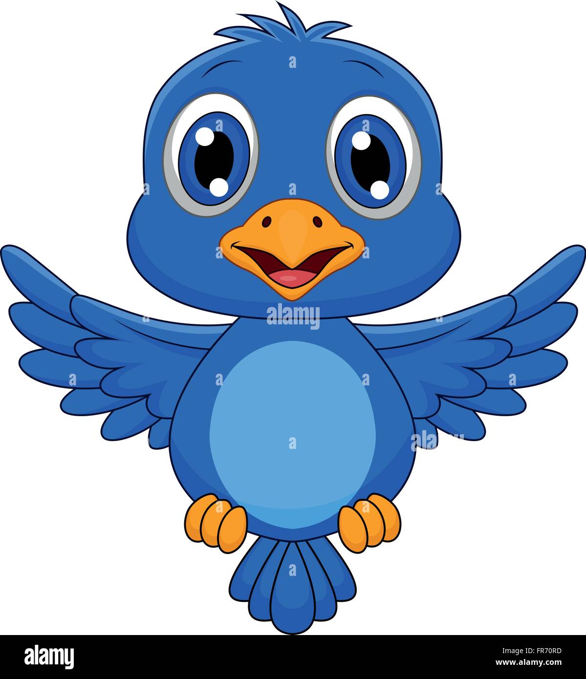 Süße blue bird Cartoon fliegen Stock Vektor