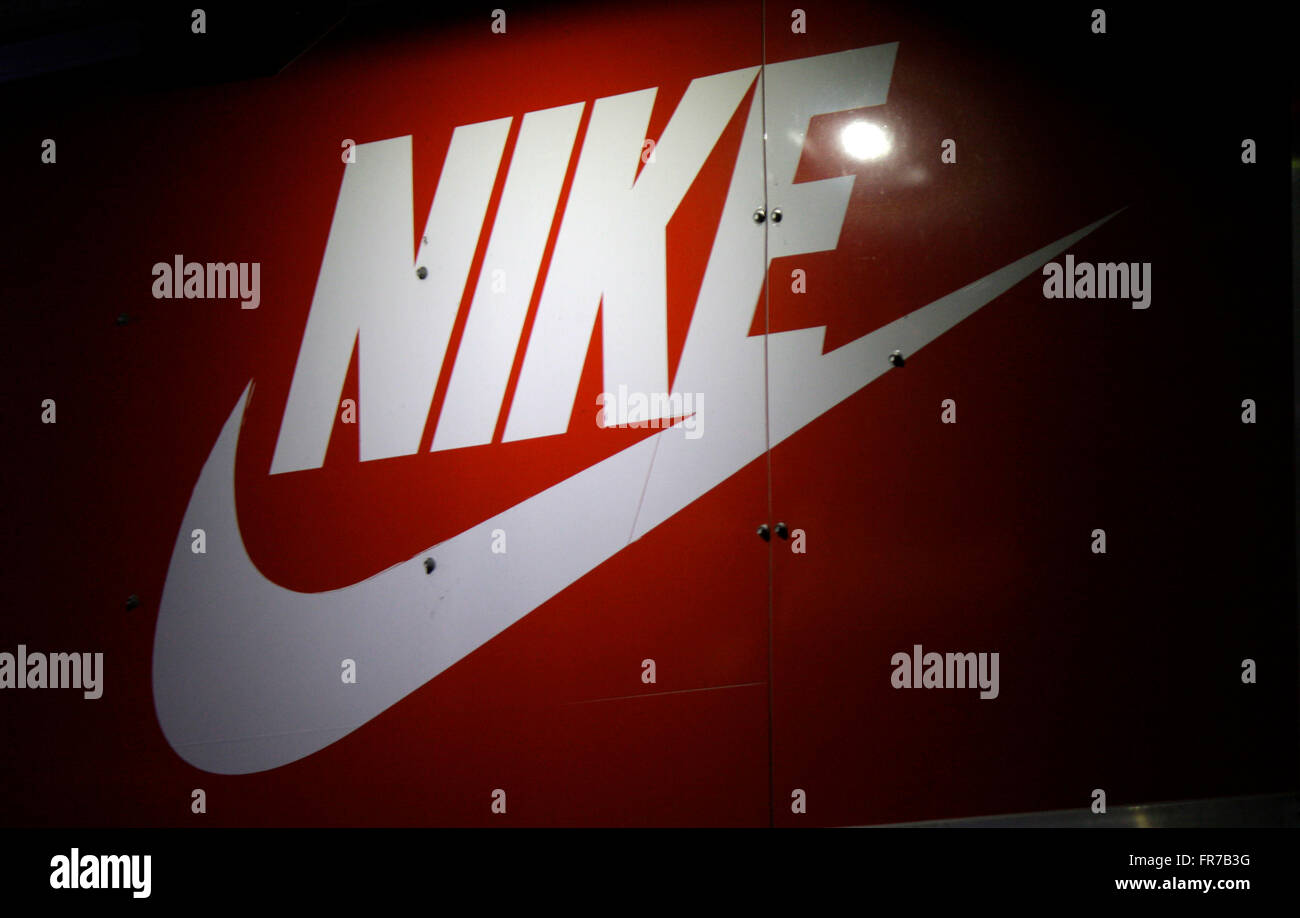 Markenname: "Nike", Berlin. Stockfoto