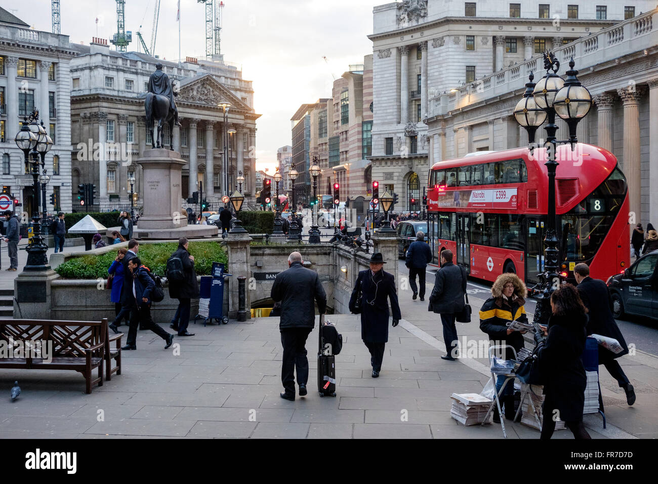 City of London außerhalb der Bank of England Stockfoto