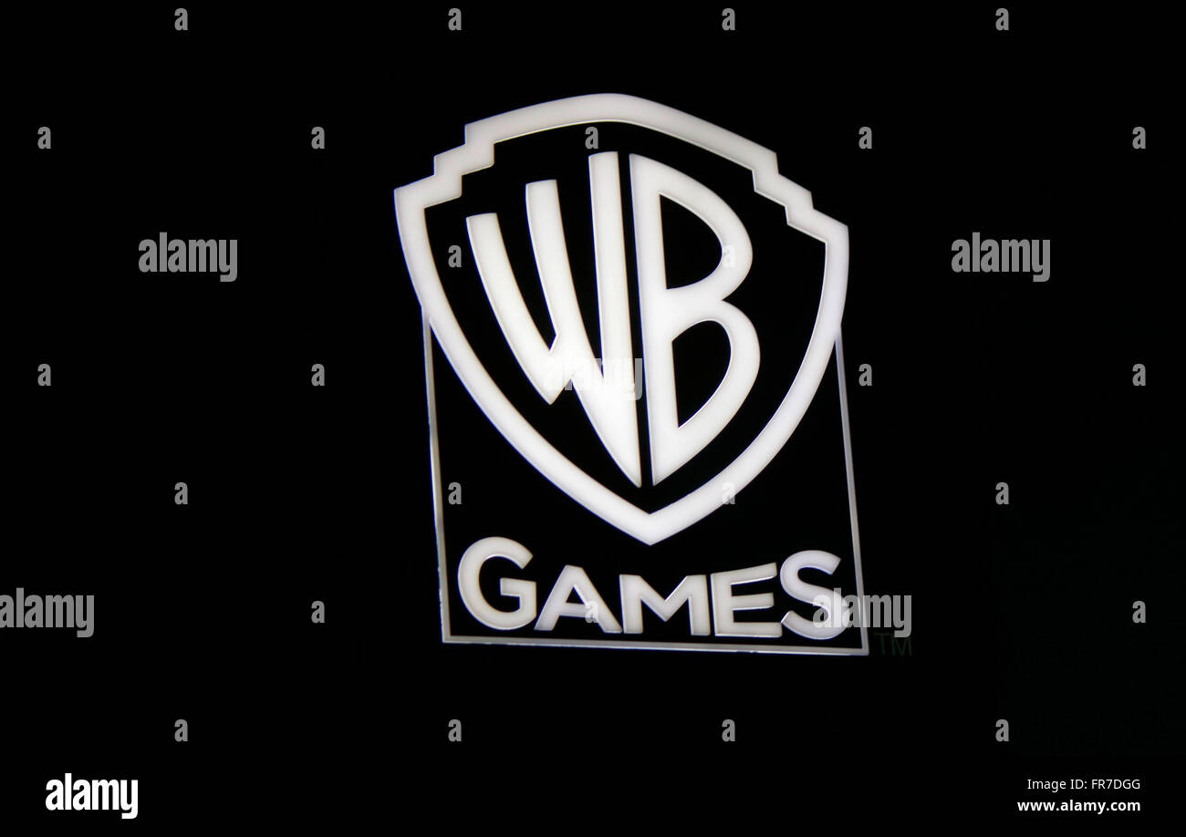 Das Logo der Marke 'Warner Brothers Games', Berlin. Stockfoto