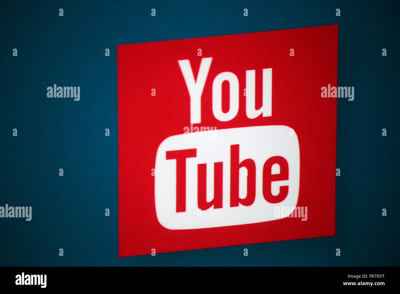 Das Logo der Marke "YouTube", Berlin. Stockfoto