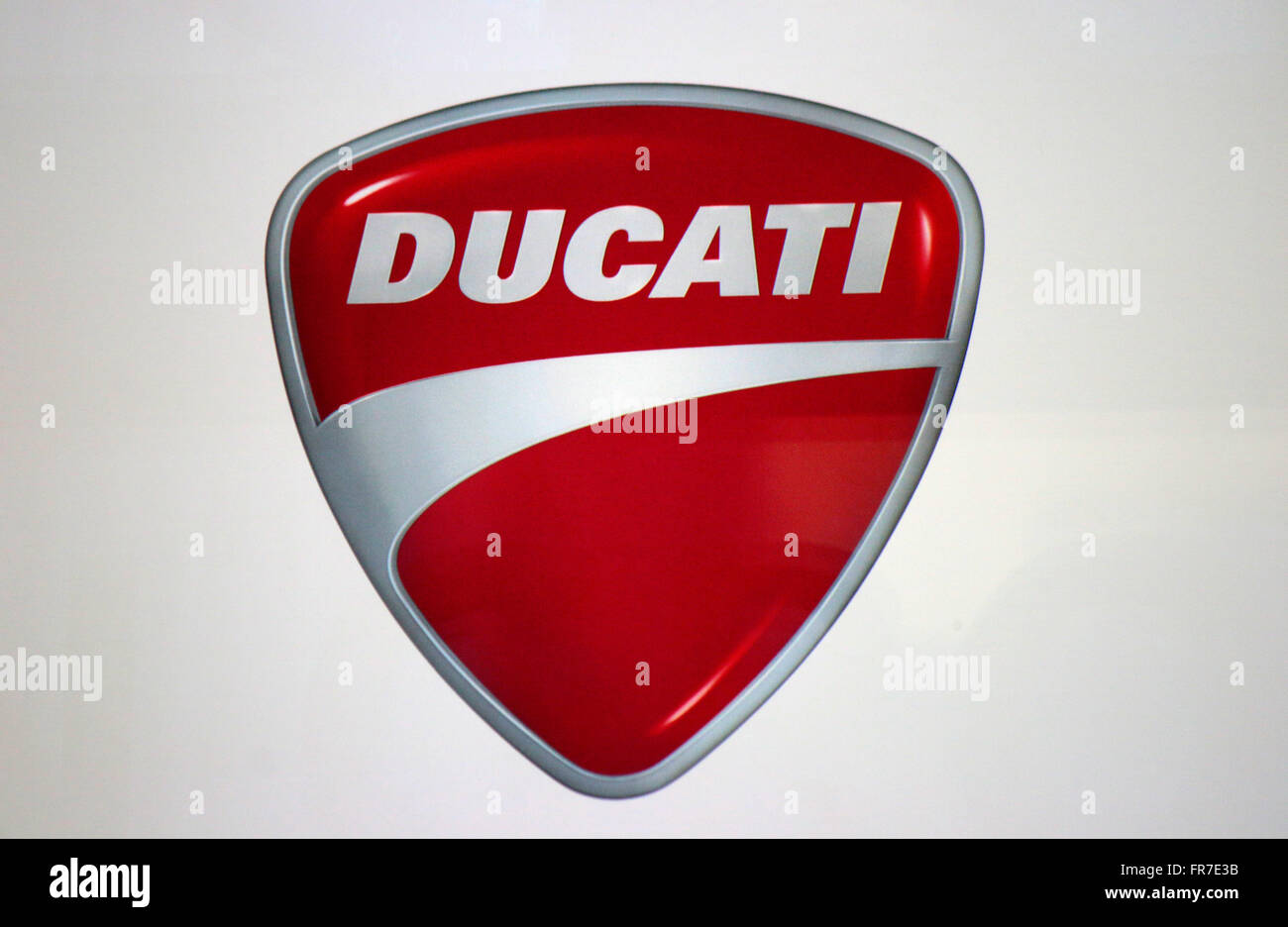 Das Logo der Marke "Ducati", Berlin. Stockfoto