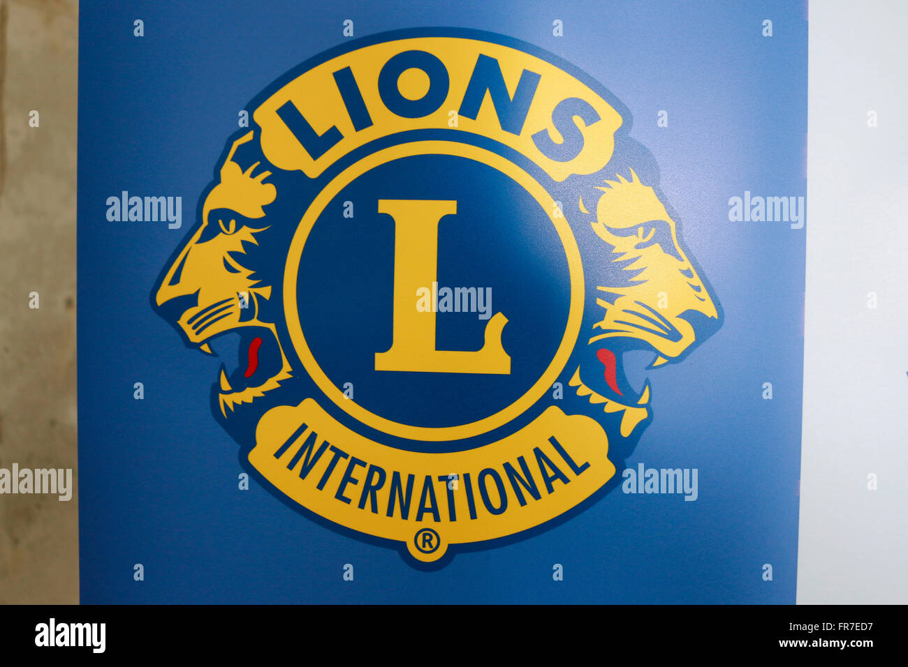 Das Logo des "Lions Club", Berlin. Stockfoto