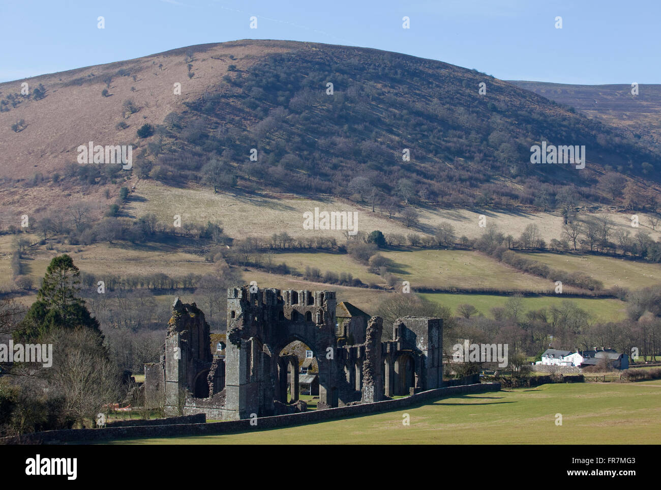 Die Ruinen des Augustiner Llanthony Abtei oder Priory in der Black Mountains of Wales Stockfoto