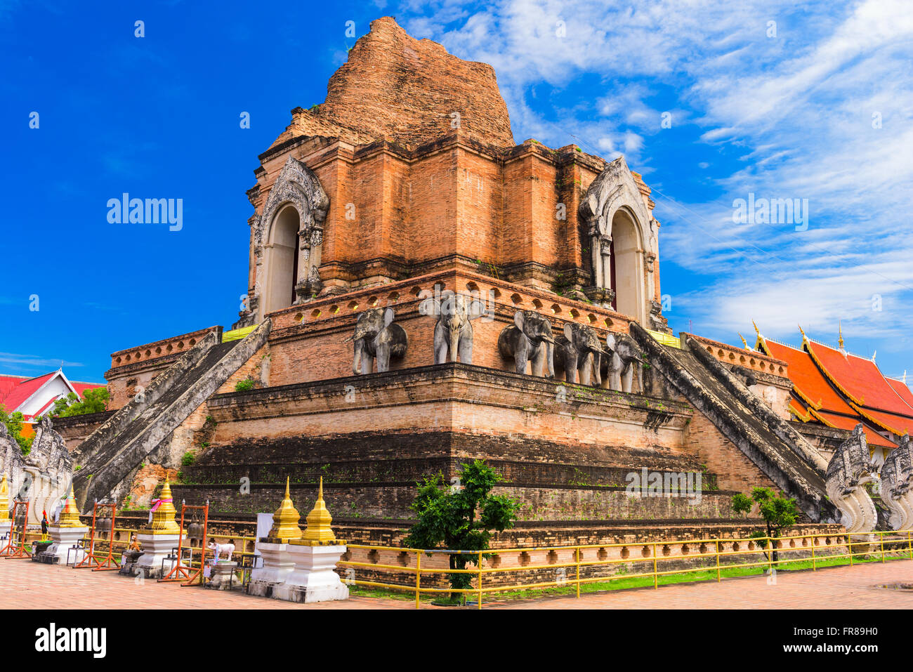 Chiang Mai, Thailand am Wat Chedi Luang. Stockfoto