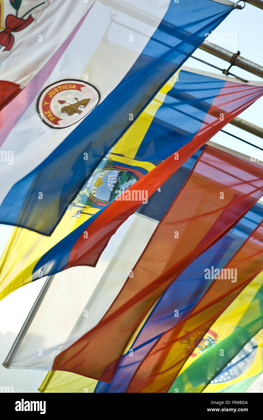 Flaggen der Länder des Mercosur Stockfoto