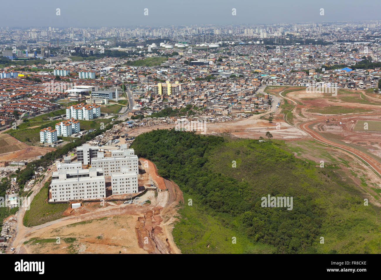 Werke der Urbanisierung im Jardim Sao Francisco - in der Nähe von Avenue Pfirsich Jacu Stockfoto
