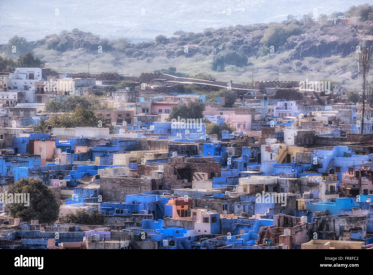Blaue Stadt Jodhpur, Rajasthan, Indien, Asien Stockfoto