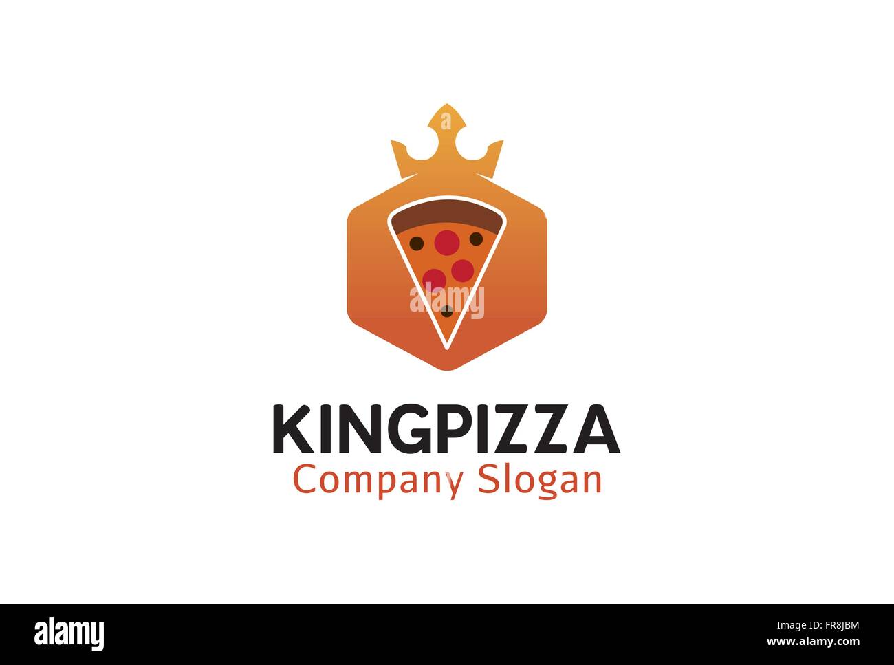 King Pizza Design Illustration Stock Vektor