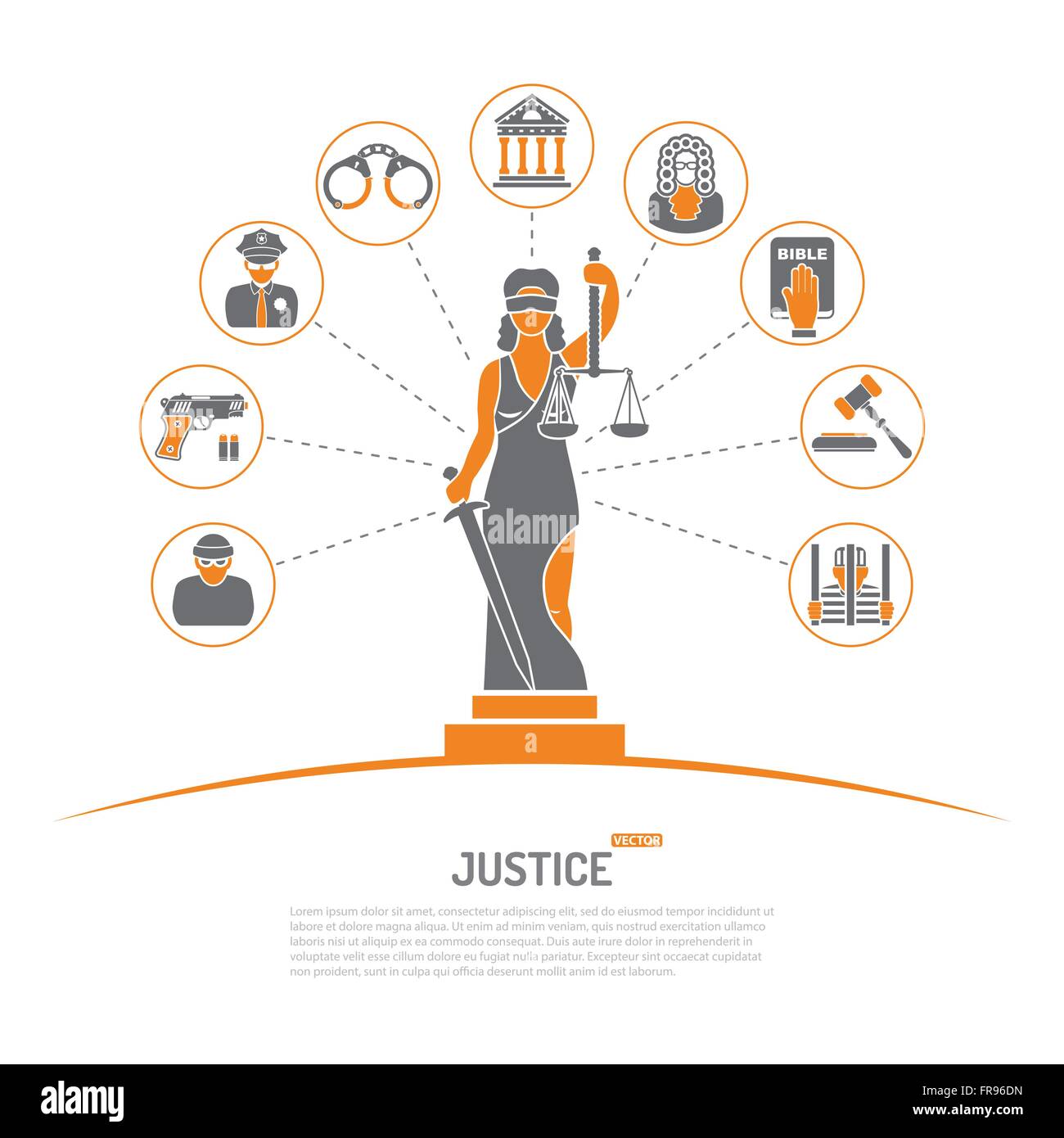 Justitia-Konzept Stock Vektor