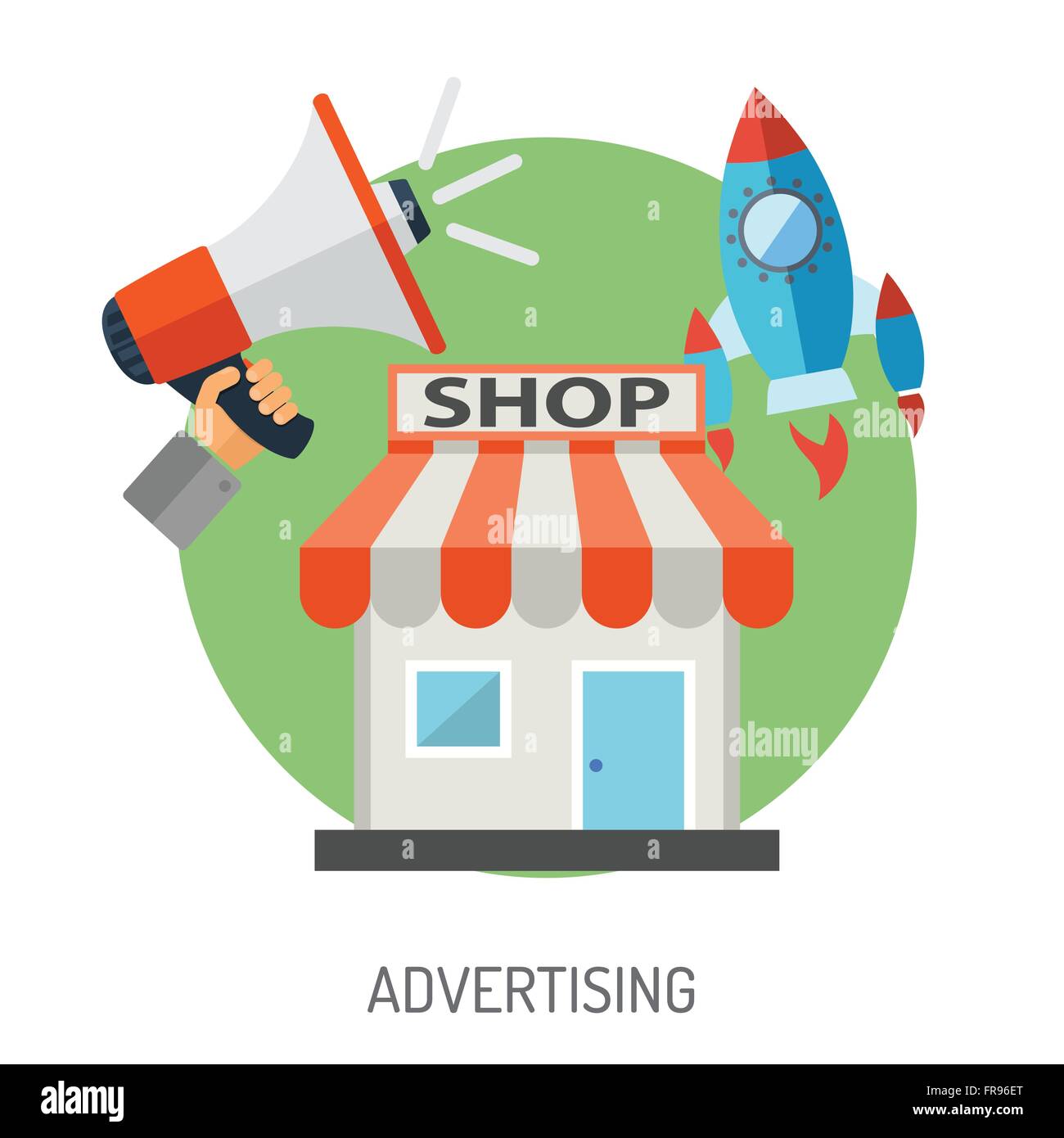 Internet-Shopping und Marketing-flache Icon-Set Stock Vektor