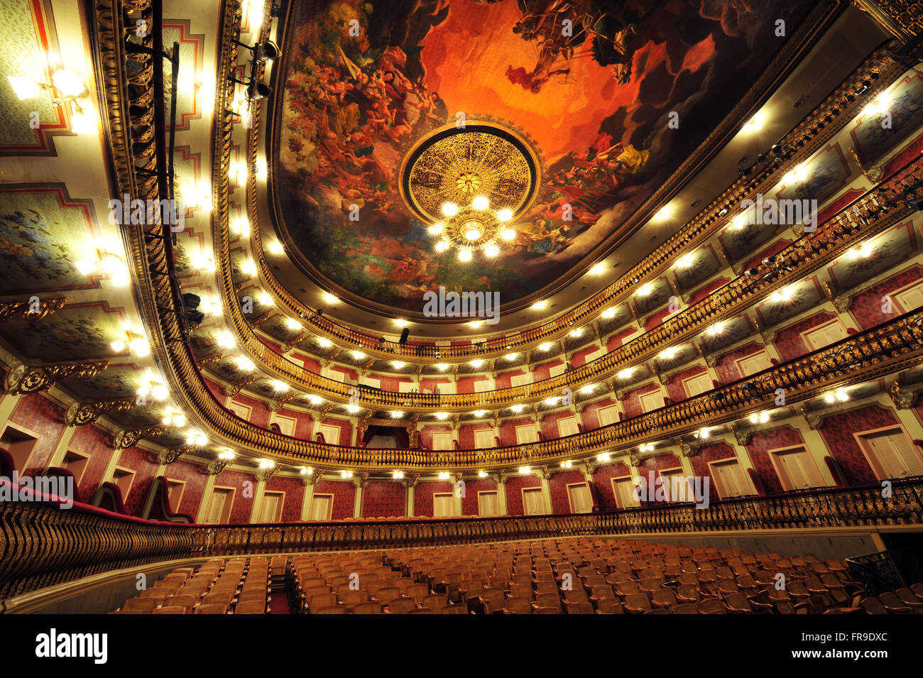 Innere des Teatro da Paz Stadt Belem - gebaut im Jahre 1878 Stockfoto