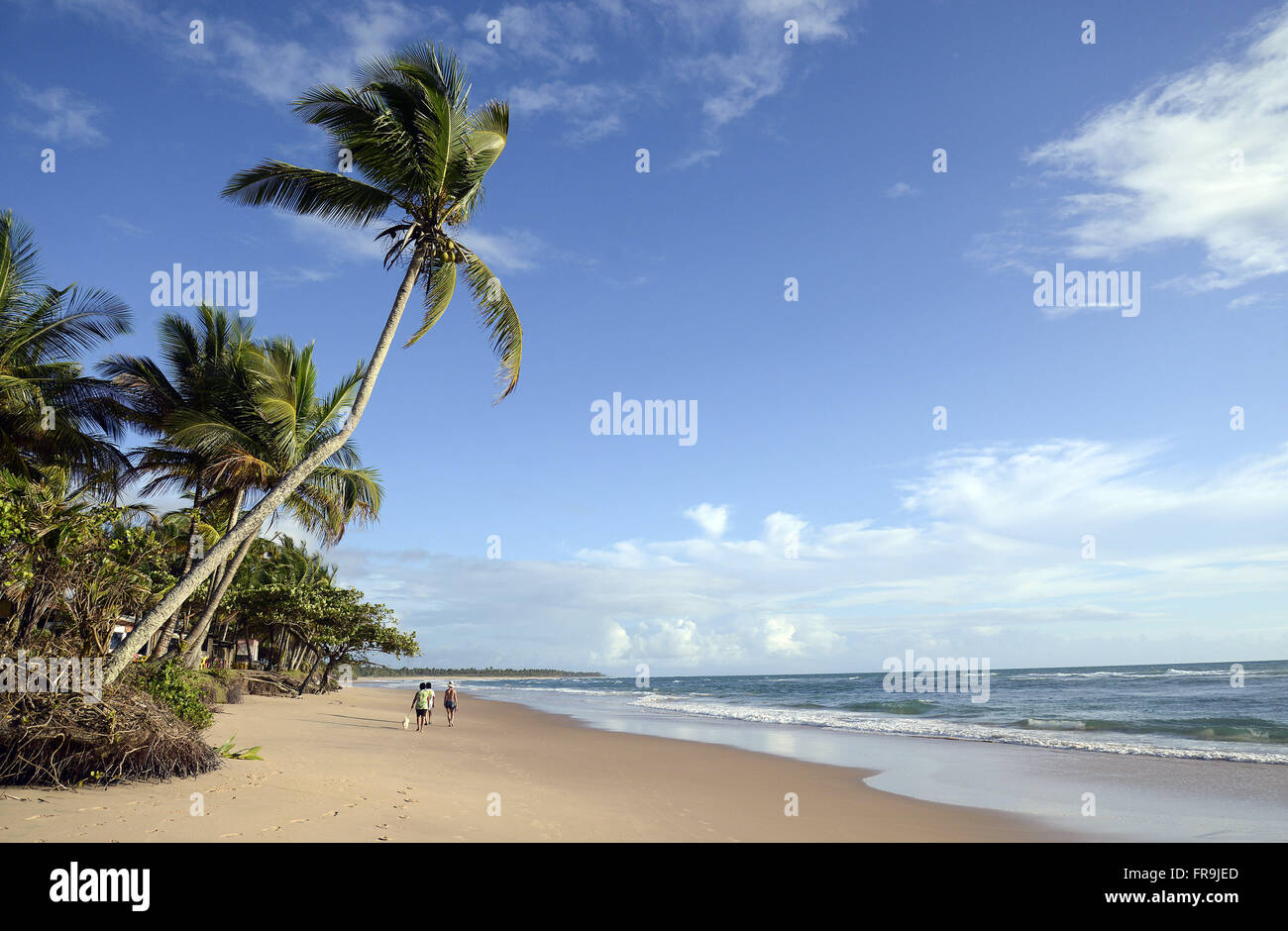 Menschen zu Fuß auf Algodoes Strand - Halbinsel Marau Stockfoto