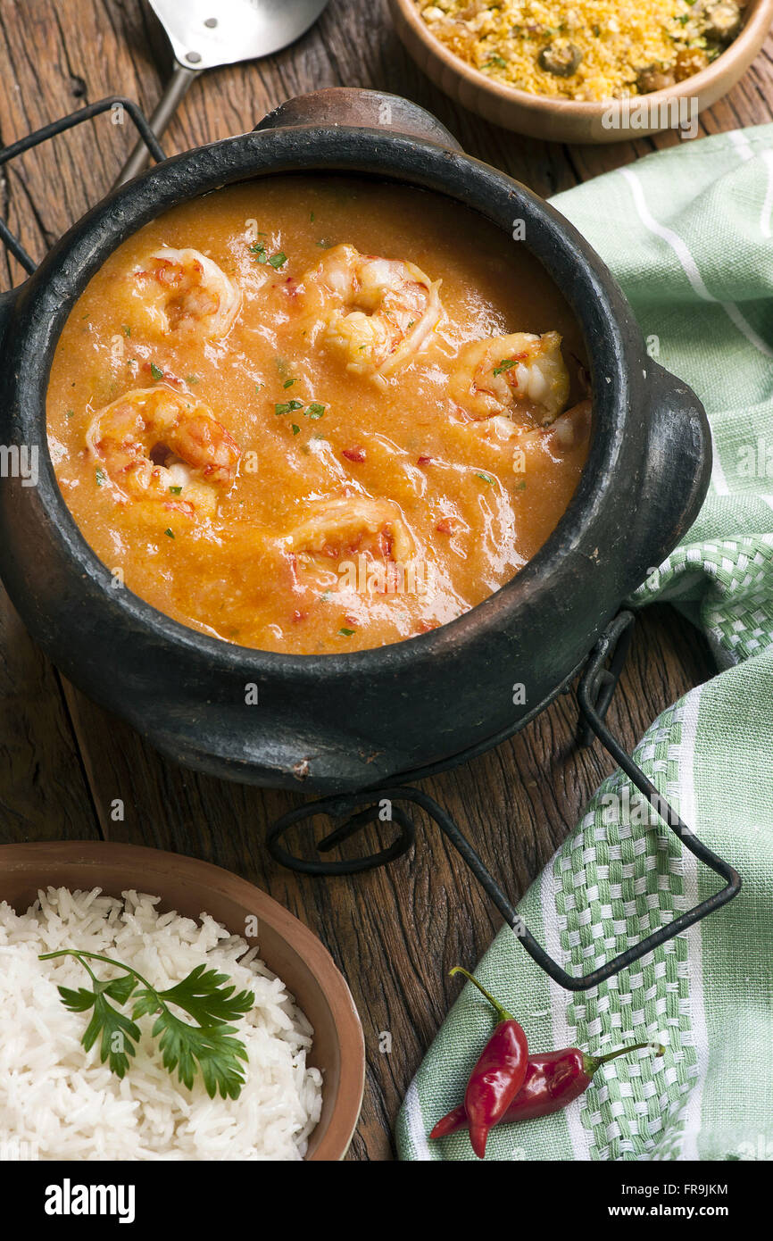 Bobo Garnelen - Meeresfrüchte-Platte der afrikanisch-brasilianischen Küche Stockfoto