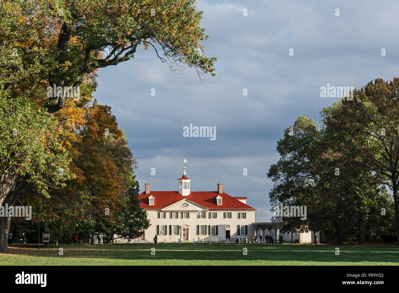 Washingtons Mount Vernon Herrenhaus; Mount Vernon, Virginia, Vereinigte Staaten von Amerika Stockfoto