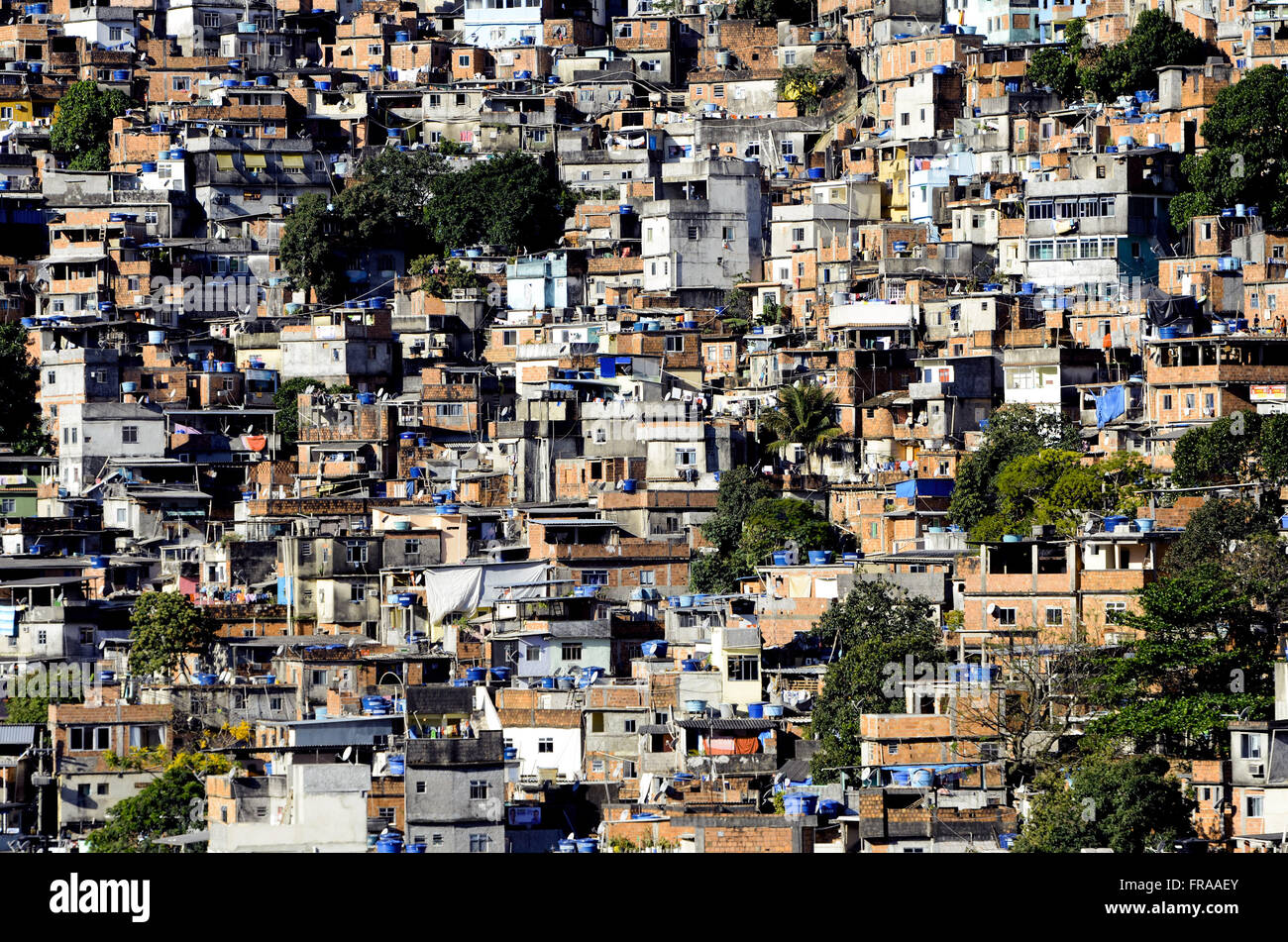 Favela da Rocinha - Sao Conrado Nachbarschaft - Südbereich des Kapitals Stockfoto