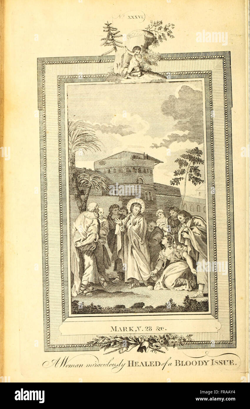 Dieser religiöse Text aus dem 19. Jahrhundert bietet eine umfassende Darstellung des Lebens, Leidens und Todes Jesu Christi und hebt Schlüsselereignisse von seiner Geburt bis zur Kreuzigung hervor, basierend auf theologischen Interpretationen und biblischen Texten. Stockfoto