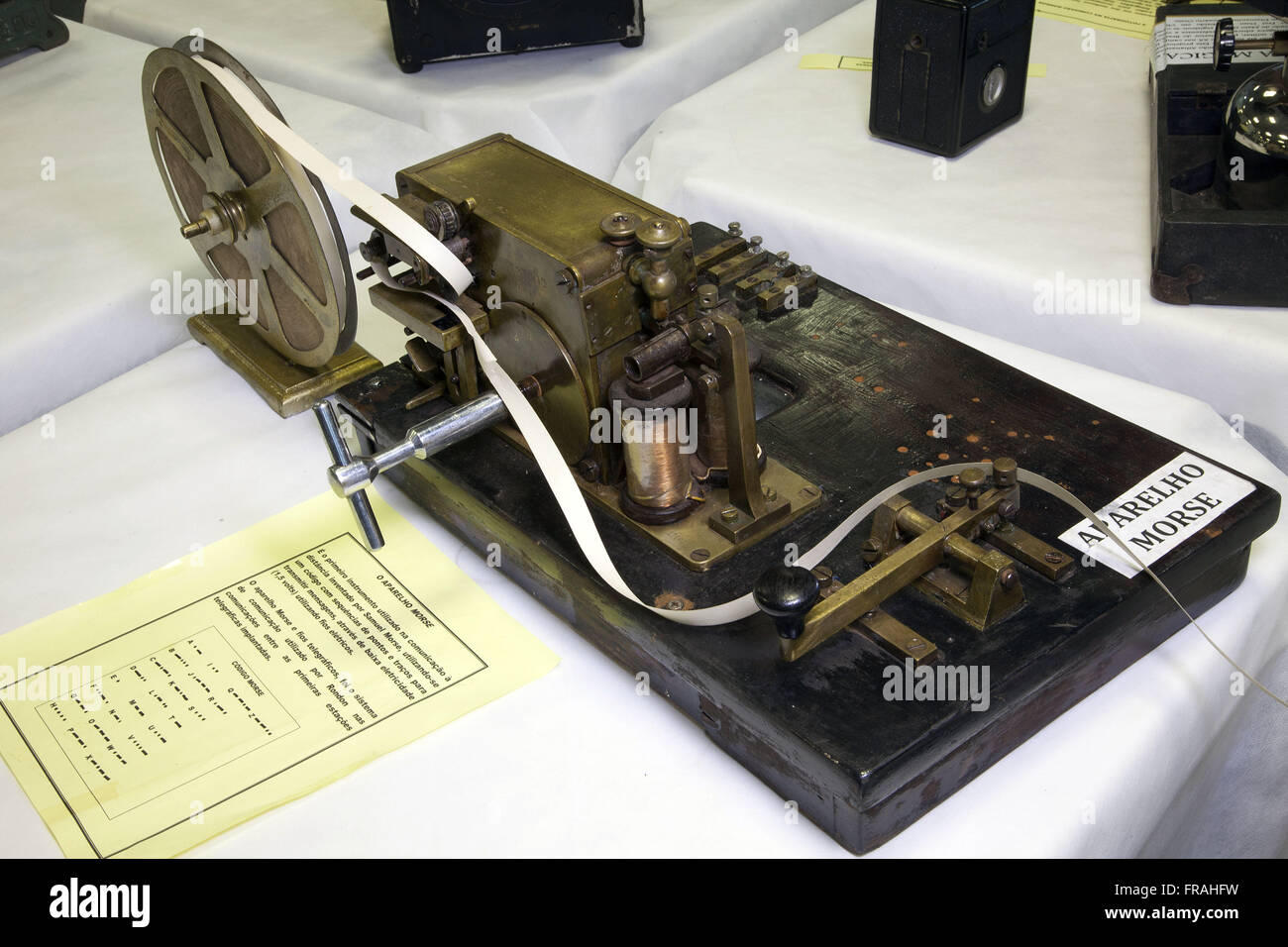 Morse telegraph Apparat oder im Museum ausgesetzt Stockfoto