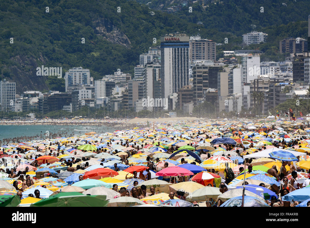 Strand von Ipanema und Leblon Strand Hintergrund Stockfoto