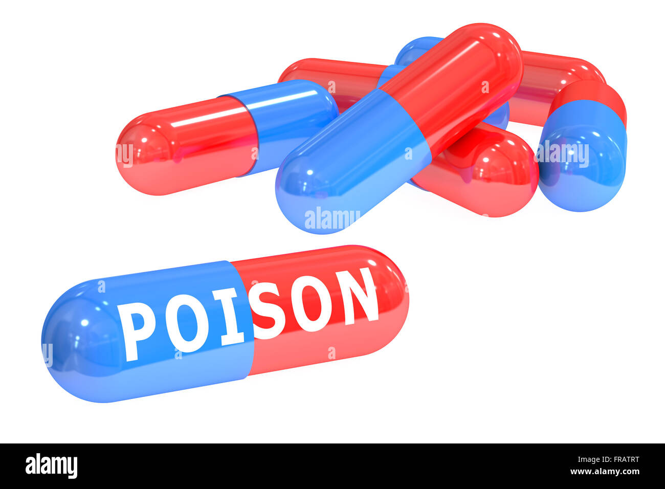 Poison Pills isoliert auf weißem Hintergrund Stockfoto