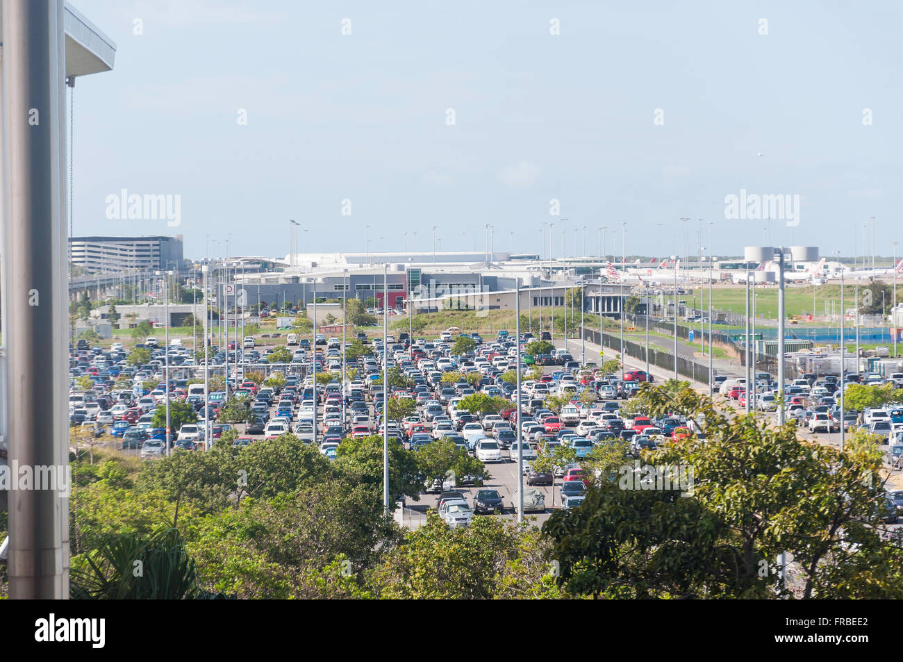 Parkplatz am Flughafen Brisbane International, Brisbane Airport Vorort, Brisbane, Queensland, Australien Stockfoto
