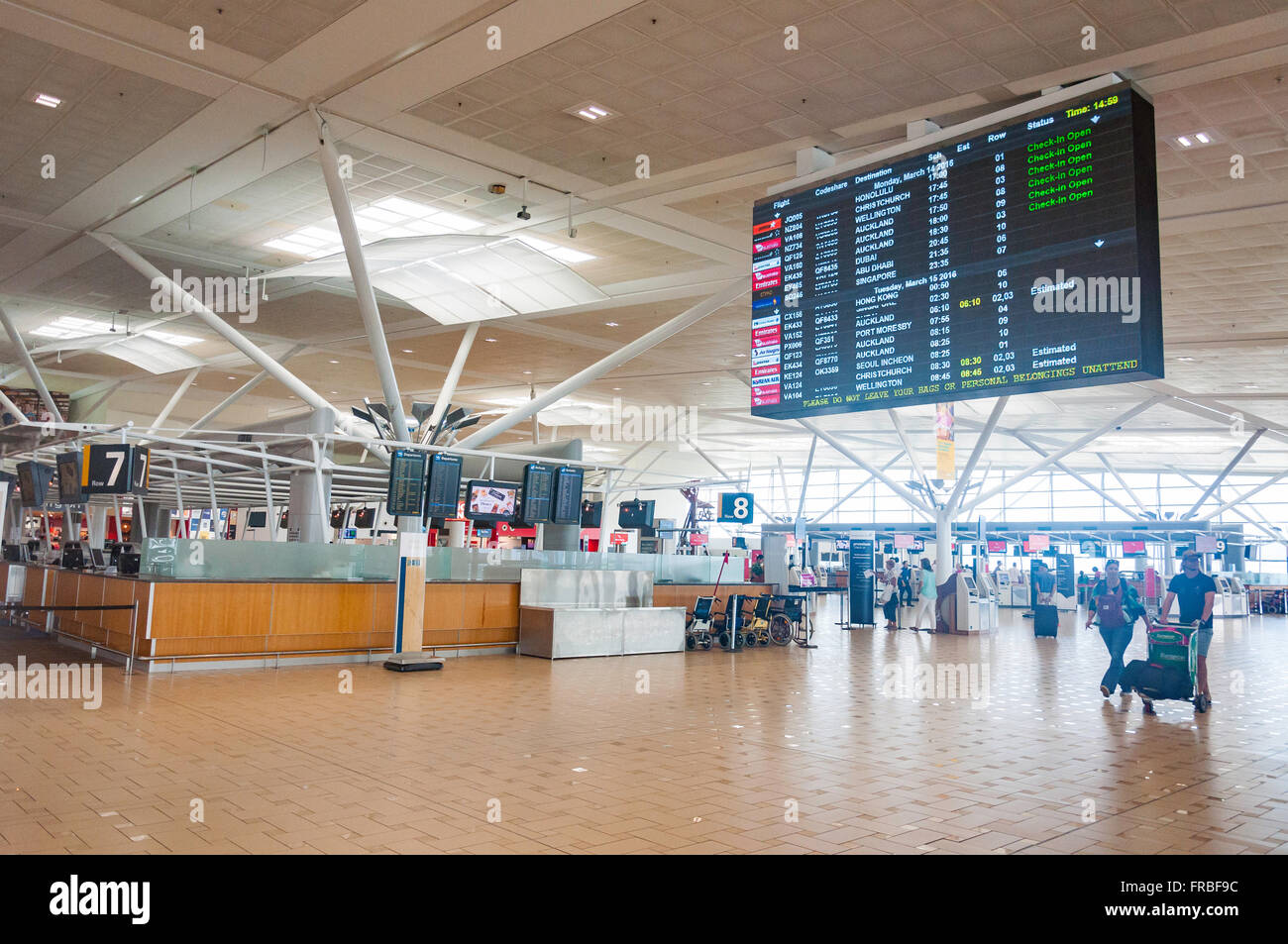 Innere des Abflugterminal, Brisbane International Airport, Flughafen Brisbane Vorort, Brisbane, Queensland, Australien Stockfoto