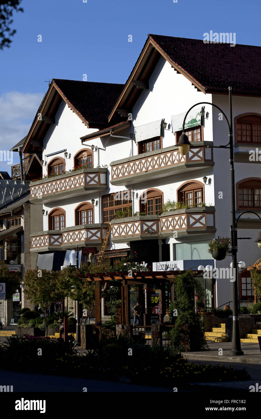 Fachwerk Häuser in Gramado - Stadt der Kolonisation Deutsch und Italienisch Stockfoto