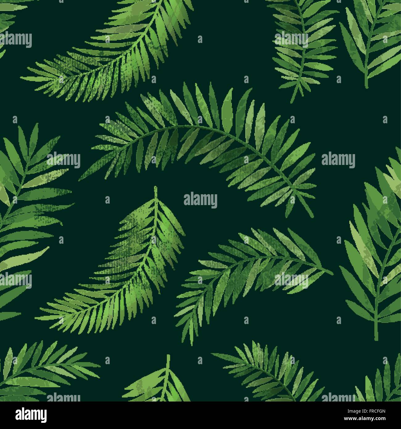 Vintage nahtlose tropischer Palmen Blatt-Muster mit Textur-Effekt. Vektor-Illustration Hintergrund. Stock Vektor