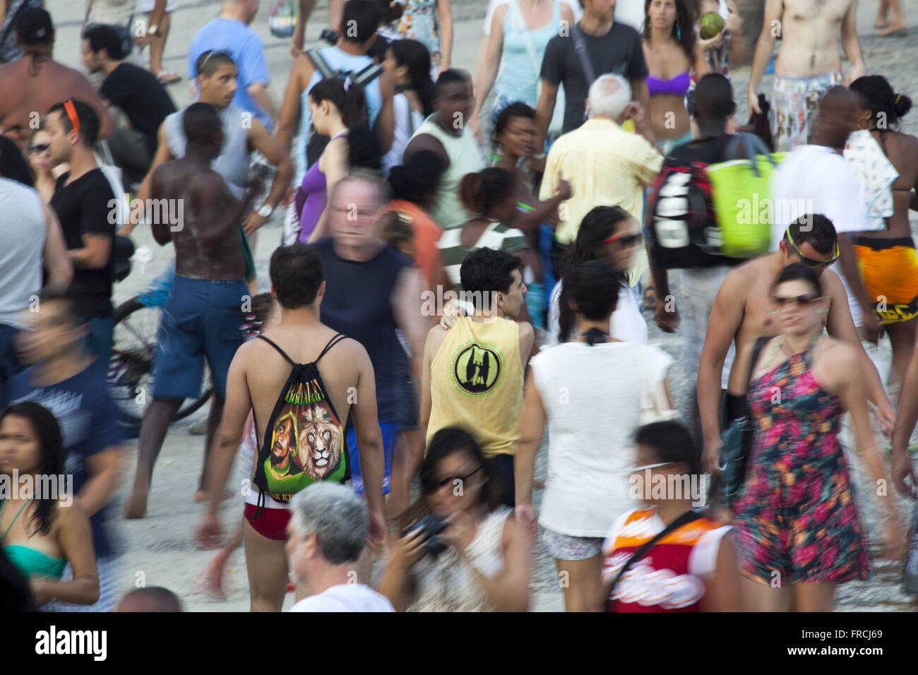 Bewegung von Menschen auf der Promenade Arpoador Beach - südlich der Stadt Stockfoto