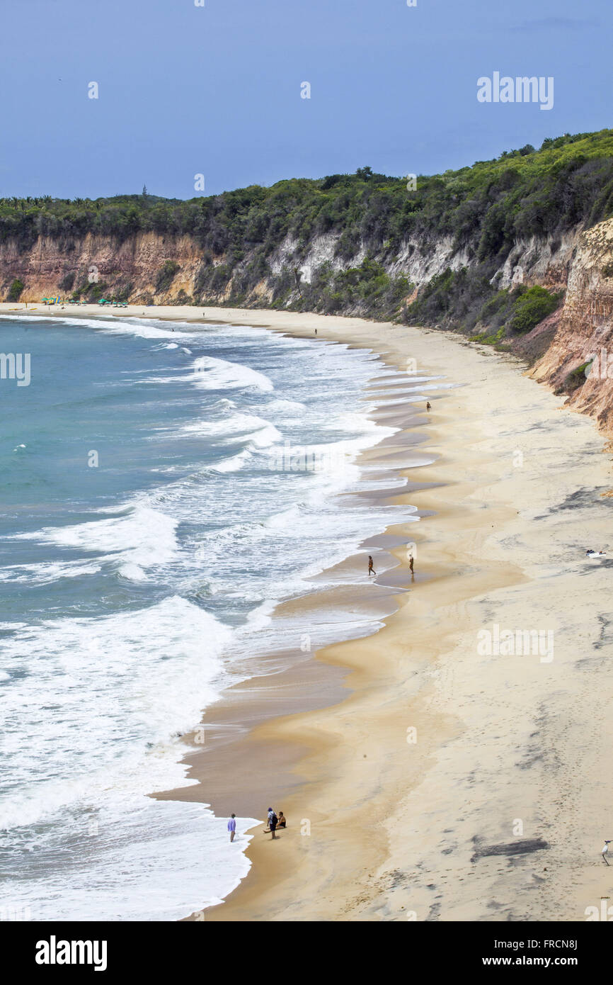 Klippen von Praia do Canto - Bezirk von Pipa Stockfoto